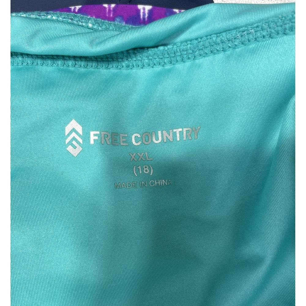 Free Country Women's Side Shirred Swim Skirt bottom size XXL(18) Lagoon/Slate - Picture 4 of 7